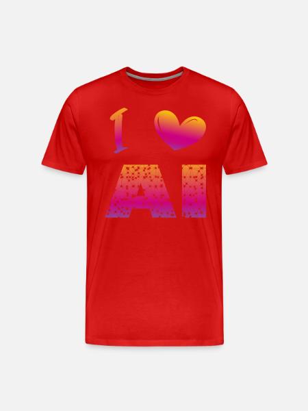 I love ai - Men's Premium Organic T-Shirt - red