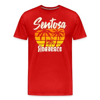 Sentosa Singapore - Männer Premium Bio T-Shirt - Rot - Vorne - Damien (186cm)