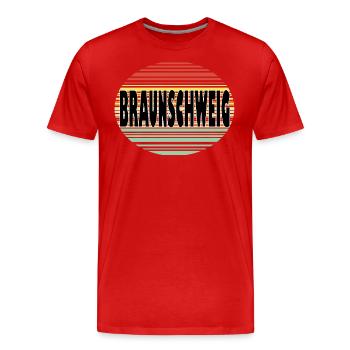 Braunschweig - Männer Premium Bio T-Shirt - Rot - Vorne - Damien (186cm)