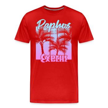 Paphos Chypre - T-shirt bio Premium Homme - rouge - Devant - Damien (186cm)