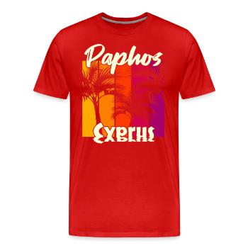 Paphos Chypre - T-shirt bio Premium Homme - rouge - Devant - Damien (186cm)