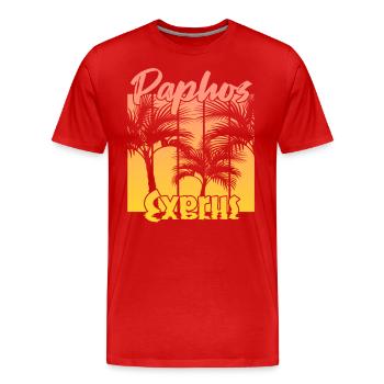 Paphos Chypre - T-shirt bio Premium Homme - rouge - Devant - Damien (186cm)