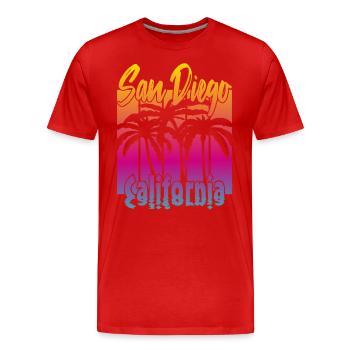 Vintage San Diego Californie - T-shirt bio Premium Homme - rouge - Devant - Damien (186cm)