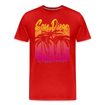 Vintage San Diego Californie - T-shirt bio Premium Homme - rouge - Devant - Damien (186cm)