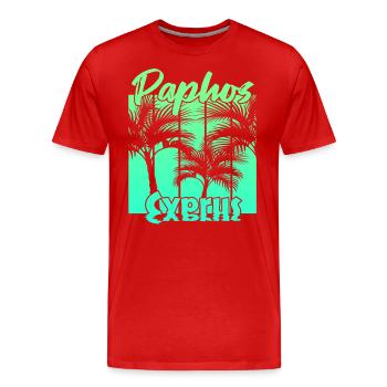 Paphos Chypre - T-shirt bio Premium Homme - rouge - Devant - Damien (186cm)