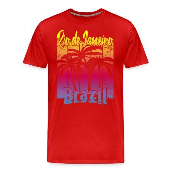 Rio de Janeiro Brazil - Men's Premium Organic T-Shirt - red - Front - Damien (186cm)