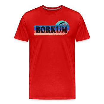 Insel borkum Ostfriesland - Männer Premium Bio T-Shirt - Rot - Vorne - Damien (186cm)