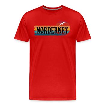 Insel Norderney Ostfriesland - Männer Premium Bio T-Shirt - Rot - Vorne - Damien (186cm)