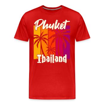Phuket Thailand Sonnenuntergang - Männer Premium Bio T-Shirt - Rot - Vorne - Damien (186cm)