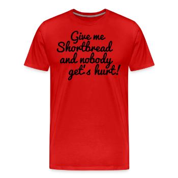 sablés Ecosse - T-shirt bio Premium Homme - rouge - Devant - Damien (186cm)