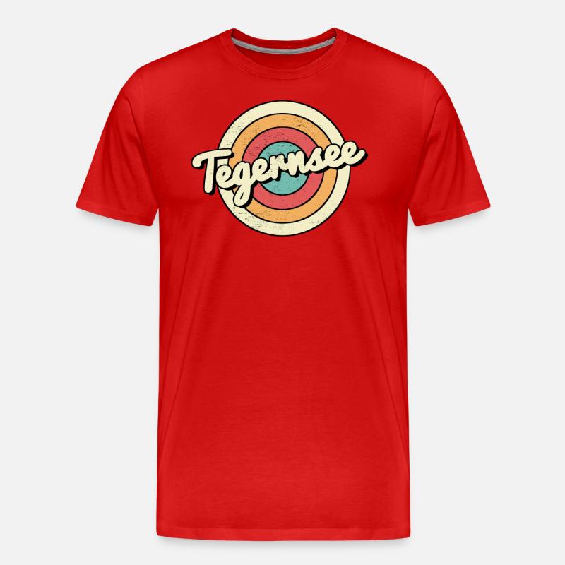 Tegernsee comic - Männer Premium Bio T-Shirt - Rot