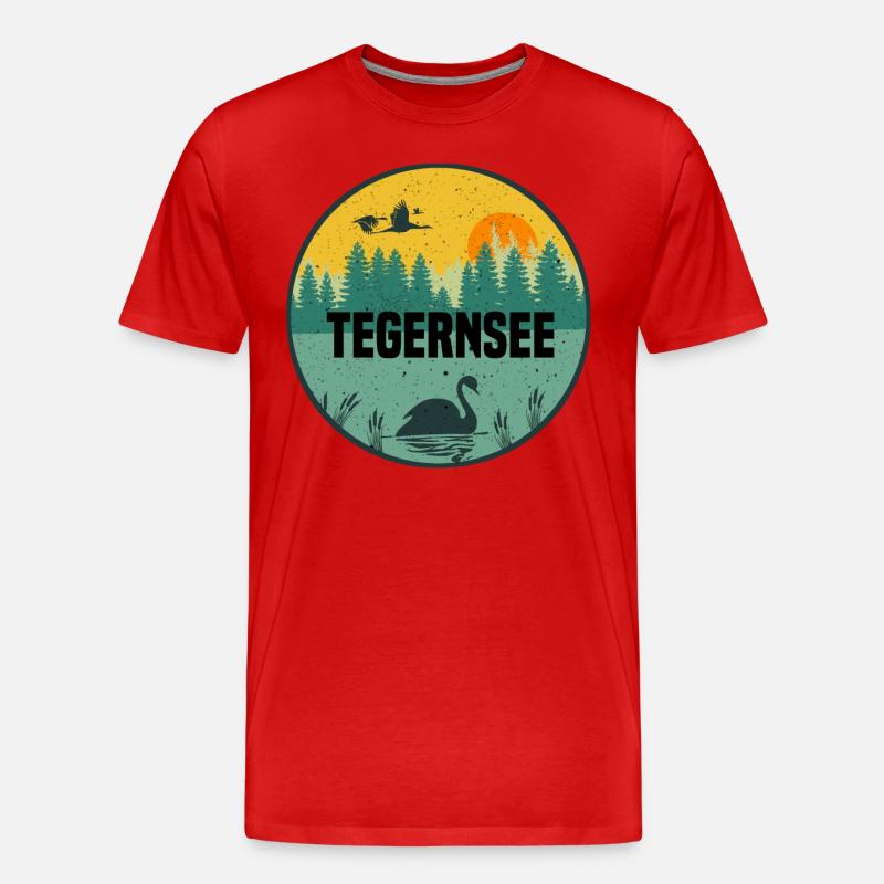 Tegernsee - Männer Premium Bio T-Shirt - Rot