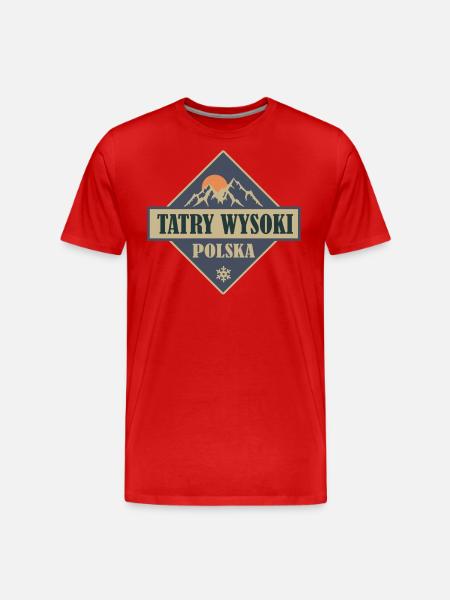 tatry wysoki - Männer Premium Bio T-Shirt - Rot