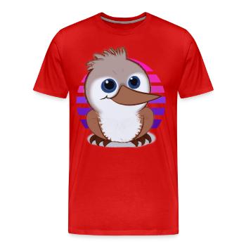 Kookaburra Zeichnung - Männer Premium Bio T-Shirt - Rot - Vorne - Damien (186cm)