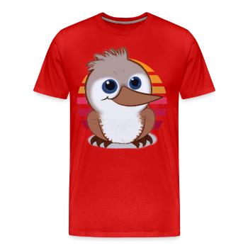 Kookaburra Zeichnung - Männer Premium Bio T-Shirt - Rot - Vorne - Damien (186cm)