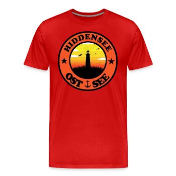 Leuchtturm Ostsee Hiddensee - Männer Premium Bio T-Shirt - Rot - Vorne - Damien (186cm)