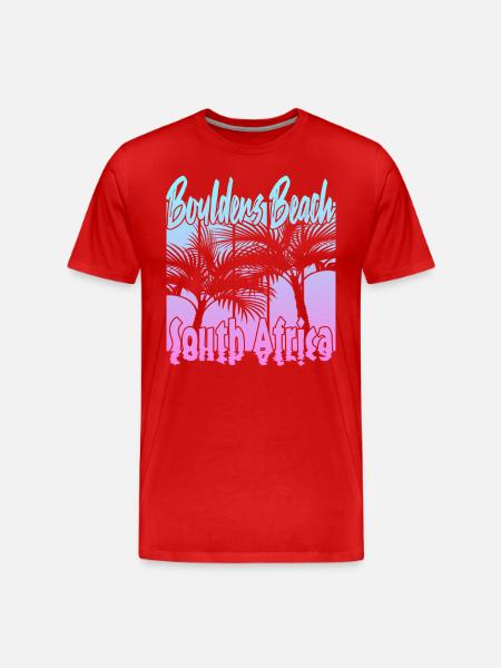 Boulders Beach - Männer Premium Bio T-Shirt - Rot