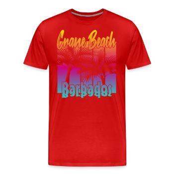 Crane Beach Barbade - T-shirt bio Premium Homme - rouge - Devant - Damien (186cm)