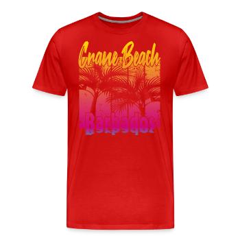 Crane Beach Barbados - Men's Premium Organic T-Shirt - red - Front - Damien (186cm)
