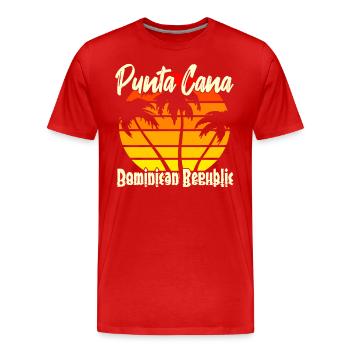 Punta Cana République dominicaine - T-shirt bio Premium Homme - rouge - Devant - Damien (186cm)