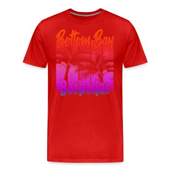 Bottom Bay Barbados - Men's Premium Organic T-Shirt - red - Front - Damien (186cm)