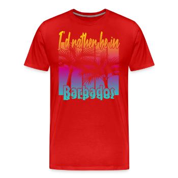 I'd rather be in Barbados - Men's Premium Organic T-Shirt - red - Front - Damien (186cm)