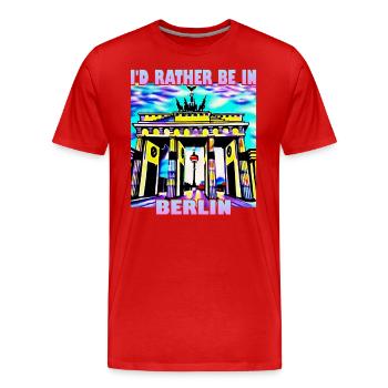 I'd rather be in Berlin - Men's Premium Organic T-Shirt - red - Front - Damien (186cm)