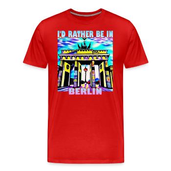 I'd rather be in Berlin - Men's Premium Organic T-Shirt - red - Front - Damien (186cm)