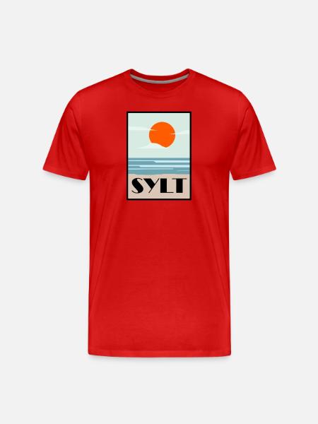 sylt - Männer Premium Bio T-Shirt - Rot