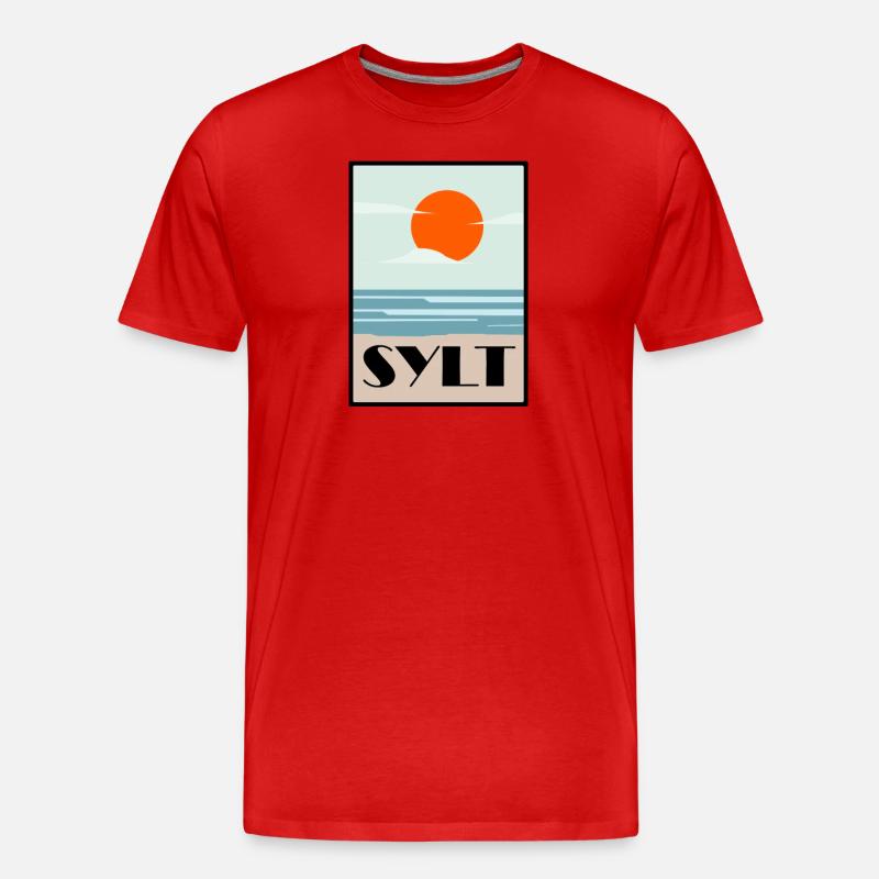 sylt - Männer Premium Bio T-Shirt - Rot