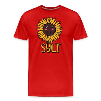 Sylt - Männer Premium Bio T-Shirt - Rot - Vorne - Damien (186cm)
