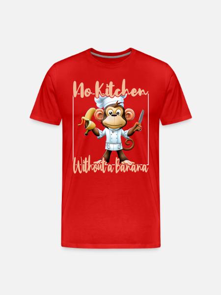 Kitchen Monkey Banana Vibes - Men's Premium Organic T-Shirt - red