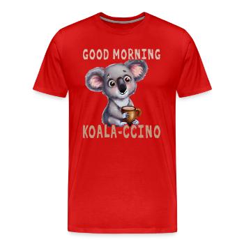 Good morning Koala Cchino - Men's Premium Organic T-Shirt - red - Front - Damien (186cm)
