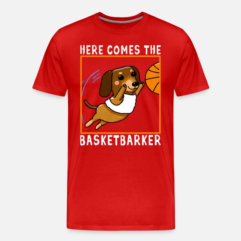 Here Comes The Basketbarker - Männer Premium Bio T-Shirt - Rot