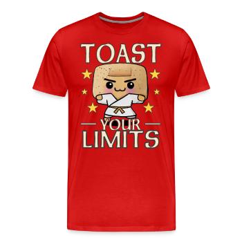 Toast Your Limits - Toast - Männer Premium Bio T-Shirt - Rot - Vorne - Damien (186cm)