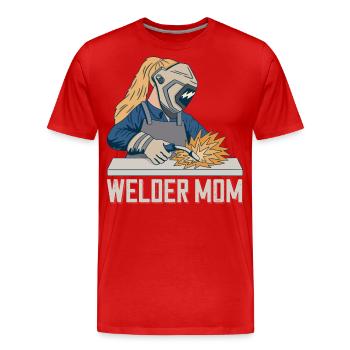 Welder Mama for welders and - Men's Premium Organic T-Shirt - red - Front - Damien (186cm)