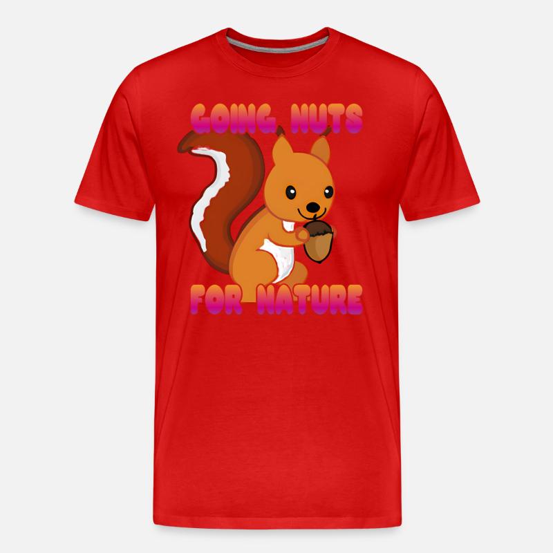 Going Nuts For Nature - Männer Premium Bio T-Shirt - Rot