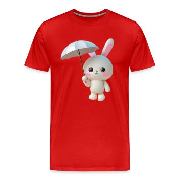 Lapin Parapluie - T-shirt bio Premium Homme - rouge - Devant - Damien (186cm)