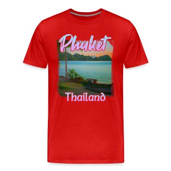 Phuket Sonnenuntergang in Thailand - Männer Premium Bio T-Shirt - Rot - Vorne - Damien (186cm)