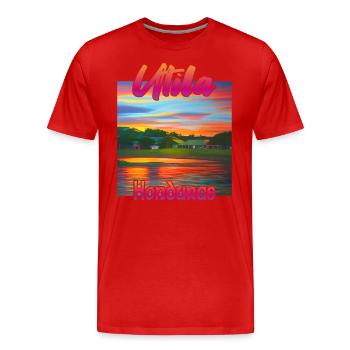 Utila, Honduras Sonnenuntergang - Männer Premium Bio T-Shirt - Rot - Vorne - Damien (186cm)