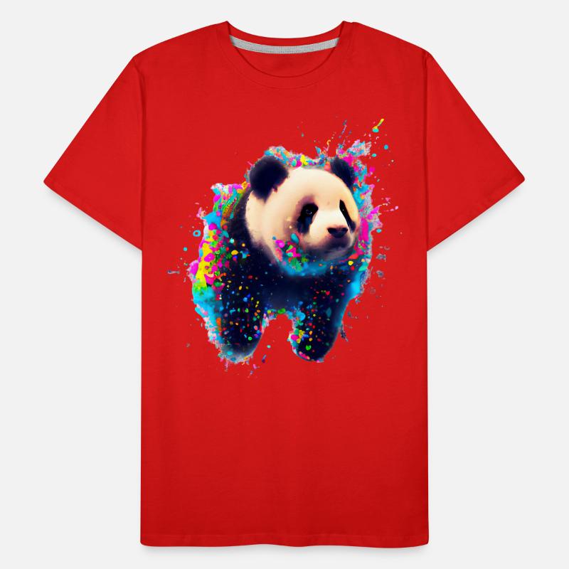 Farbexplosion Panda Bär Männer Premium Bio T-Shirt