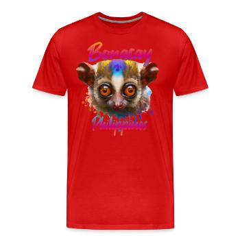 Tarsier auf Boracay, Philippinen - Männer Premium Bio T-Shirt - Rot - Vorne - Damien (186cm)