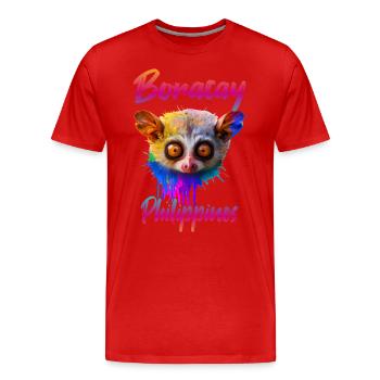 Tarsier auf Boracay, Philippinen - Männer Premium Bio T-Shirt - Rot - Vorne - Damien (186cm)