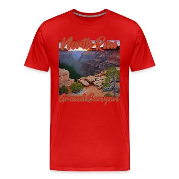 Coucher de soleil sur la rive nord du Grand Canyon - T-shirt bio Premium Homme - rouge - Devant - Damien (186cm)
