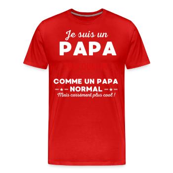 Je suis un Papa TOULOUSAIN - T-shirt bio Premium Homme - rouge - Devant - Damien (186cm)