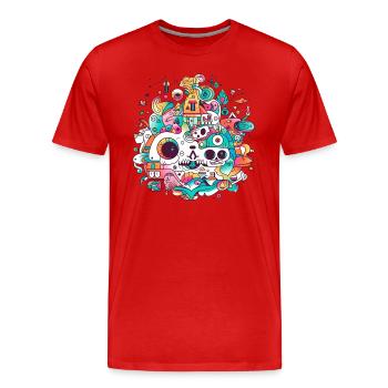 Trippy design - T-shirt bio Premium Homme - rouge - Devant - Damien (186cm)