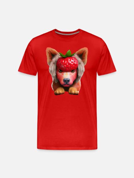 Chien fraise - T-shirt bio Premium Homme - rouge