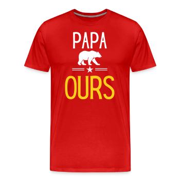 Papa ours - T-shirt bio Premium Homme - rouge - Devant - Damien (186cm)