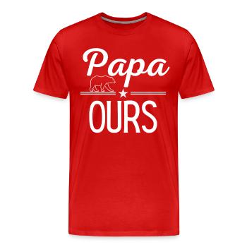 Papa ours - T-shirt bio Premium Homme - rouge - Devant - Damien (186cm)