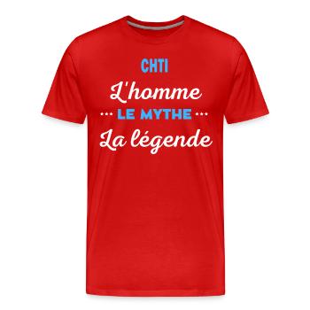 CHTI homme mythe légende - T-shirt bio Premium Homme - rouge - Devant - Damien (186cm)